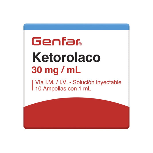 KETOROLACO 30MG/1ML INYEC. 10 AMP