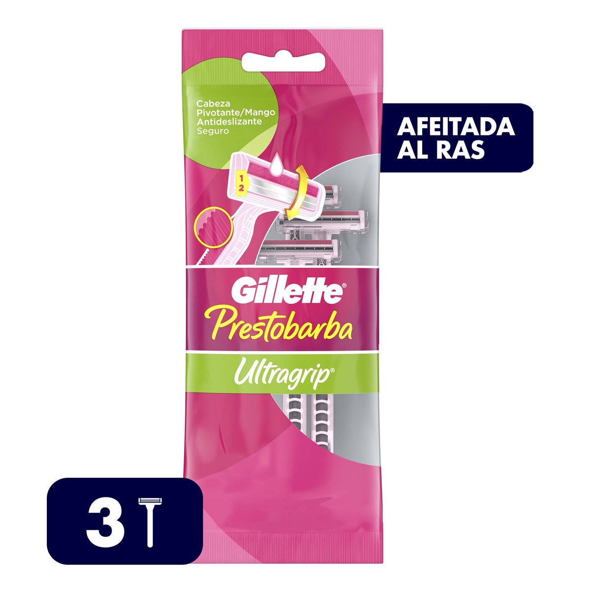 Máquina Prestobarba Ultra Grip Móvil Mujer 3 Unidades