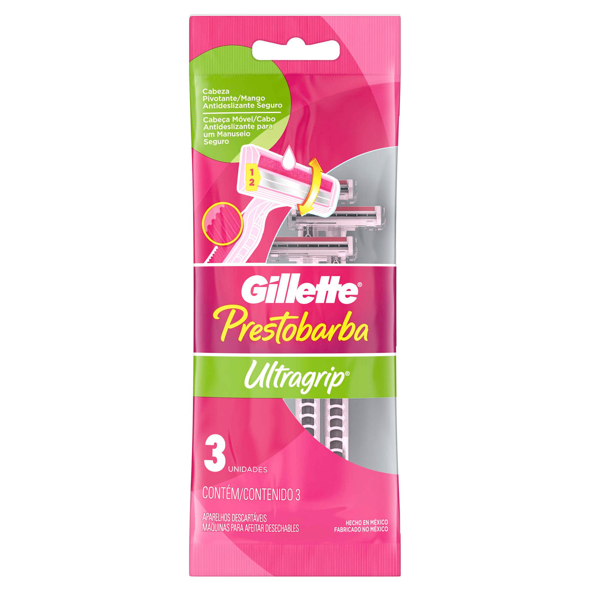 Máquina Prestobarba Ultra Grip Móvil Mujer 3 Unidades