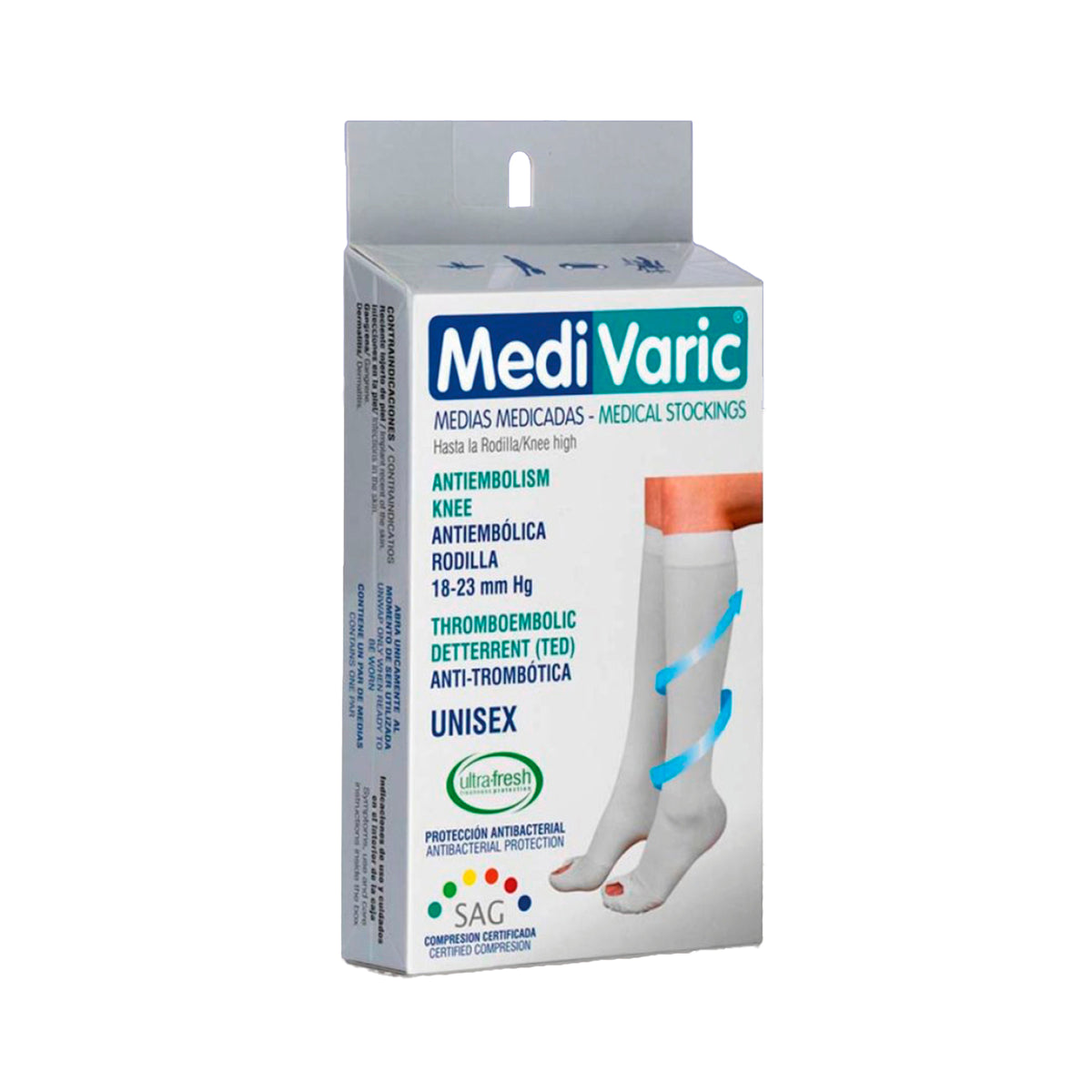 Media Medivaric Antiembolismo Mediana Rodilla Blanca NTI