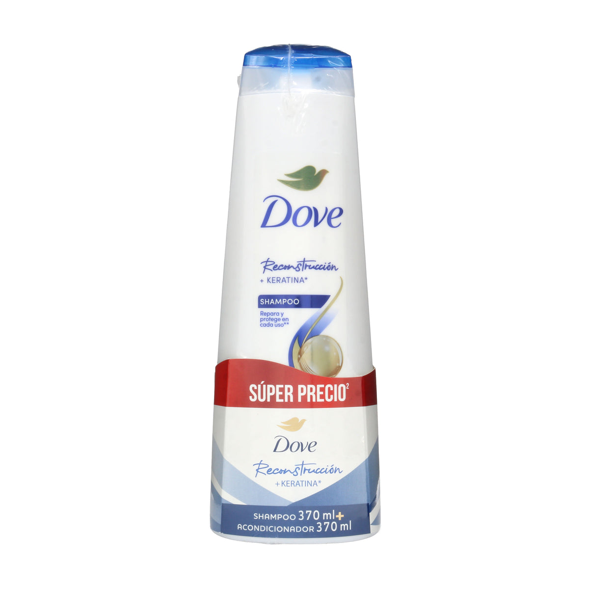 Champú Dove Reconstrucción Completa 370 Mililitros + Acondicionador 170 Mililitros