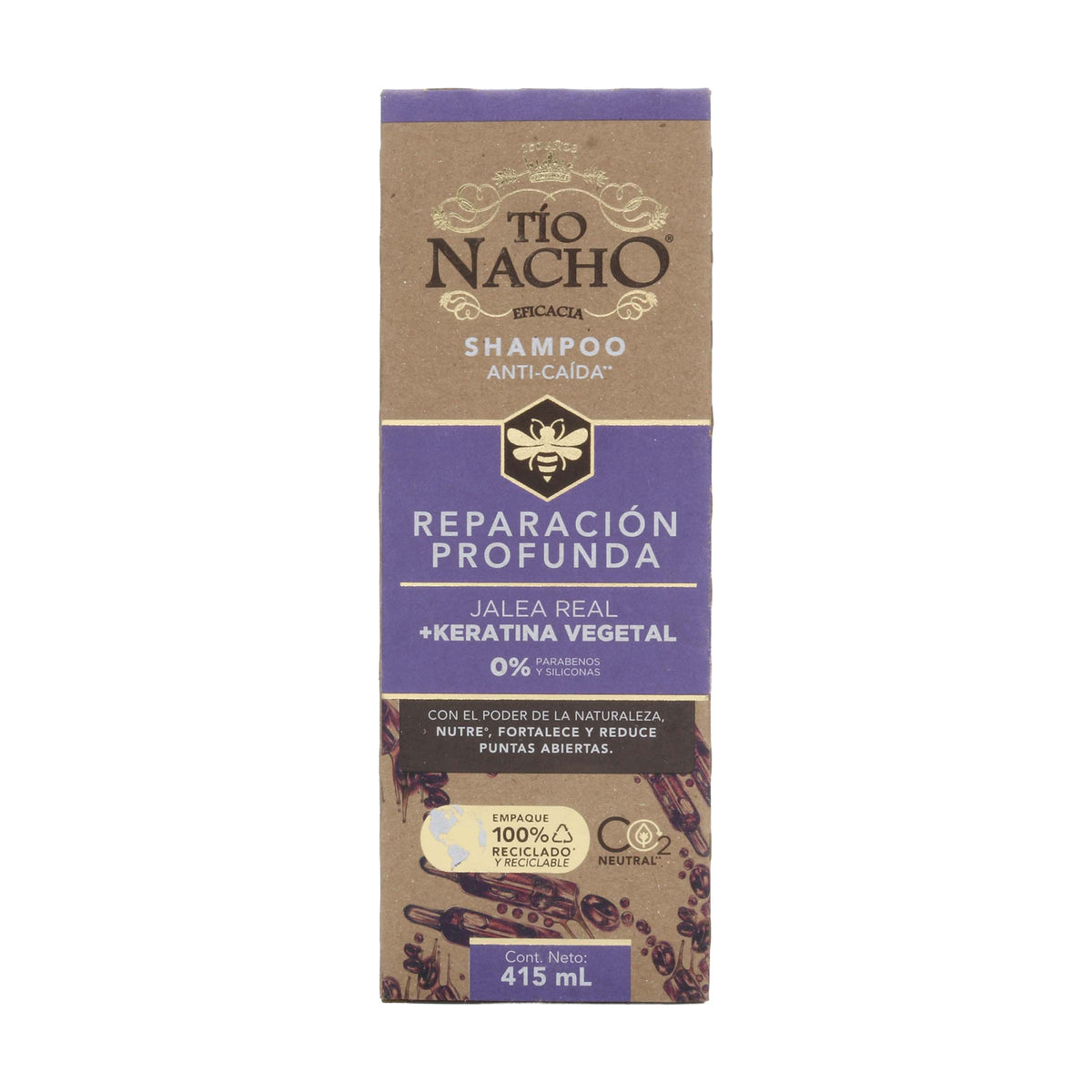 CHA TIO NACHO KERATINA VEGETAL 415ML(SF)