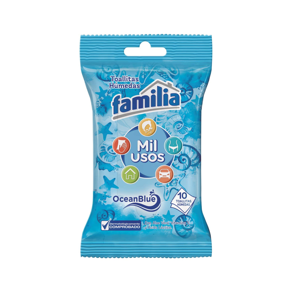 Pañitos Húmedos Familia Active Mil Usos 10 Unidades