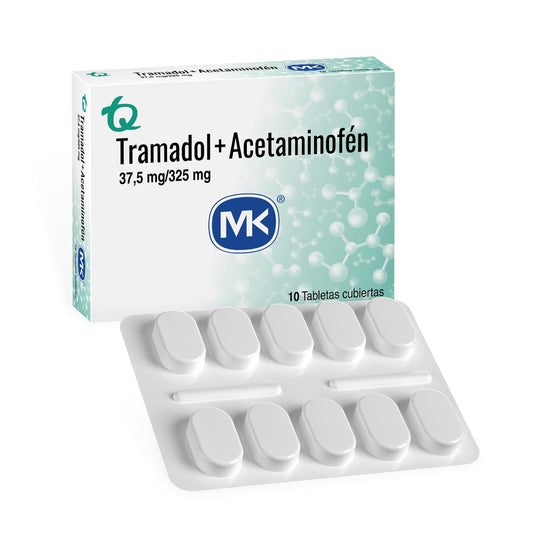 Tramadol + Acetaminofén 37.5/325 Miligramos 10 Tabletas