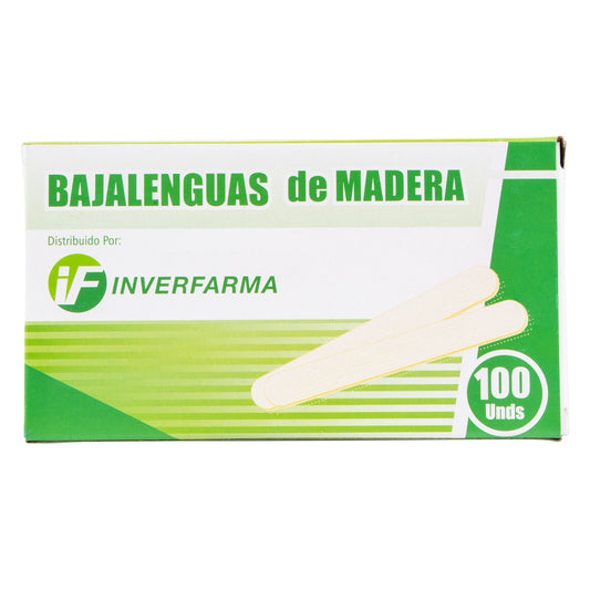 Bajalenguas Madera 100 Und Inverfarma
