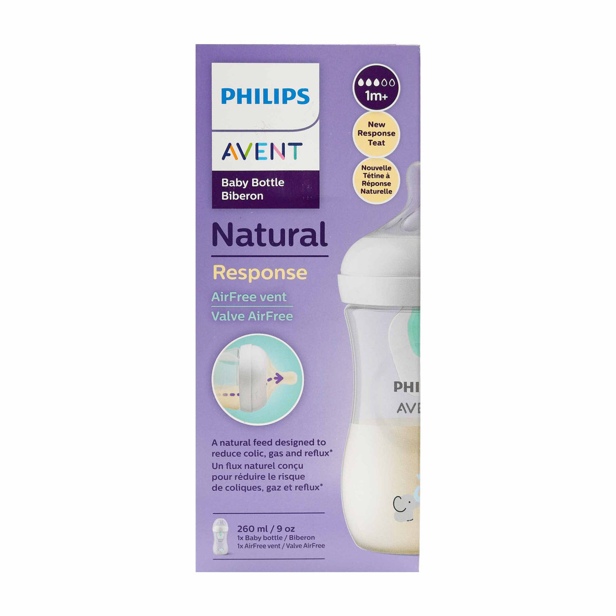 Biberon Avent Nat.response Ele.260ML/9Oz