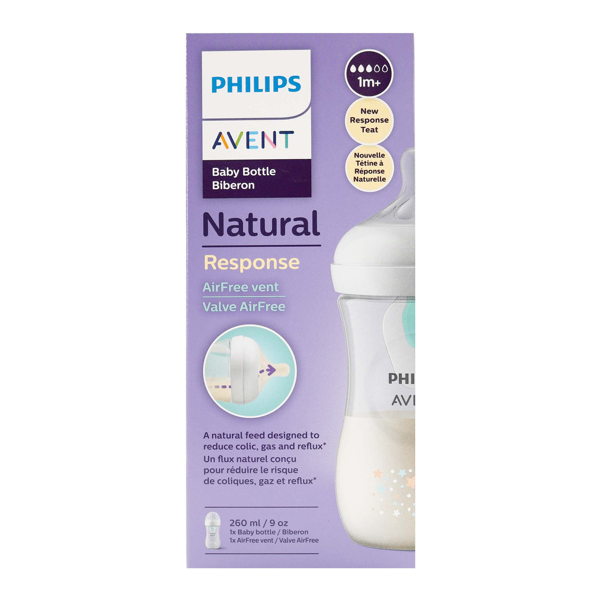 Biberon Natu.airfree Avent Deco.9Oz.260M