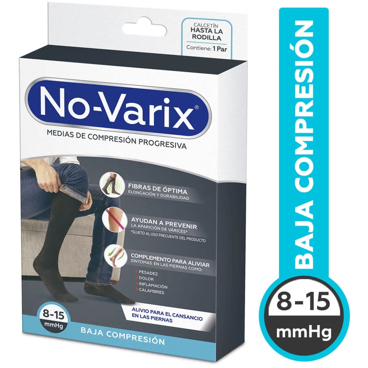 Calc.novarix Hombre 8-15Mmhg Negr T.m