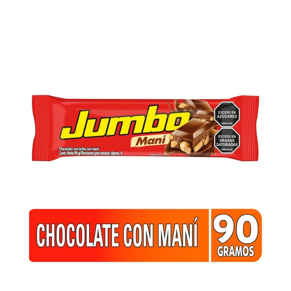 Chocolatina Jumbo Maní Grande 12 Unidades 1240