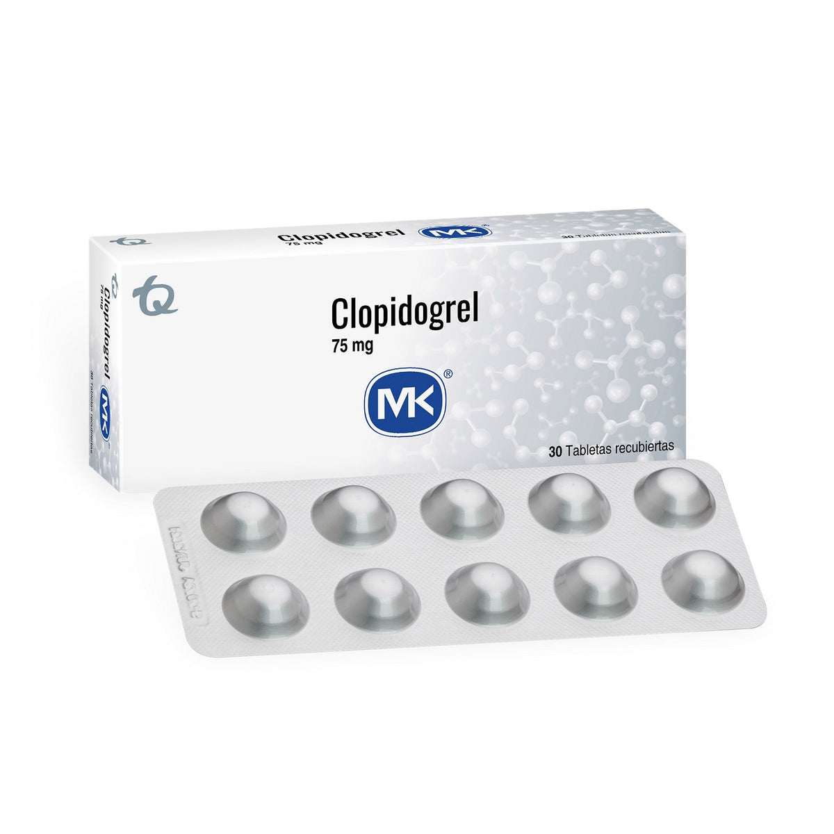 Clopidogrel 75 Miligramos 30 Tabletas Mk