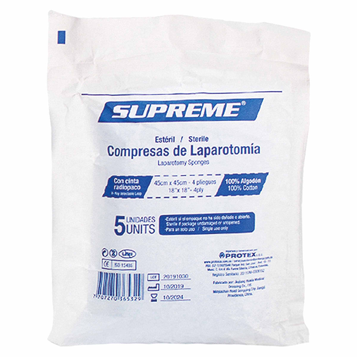 Compresa Esteril 45X45 Supreme 5 Und
