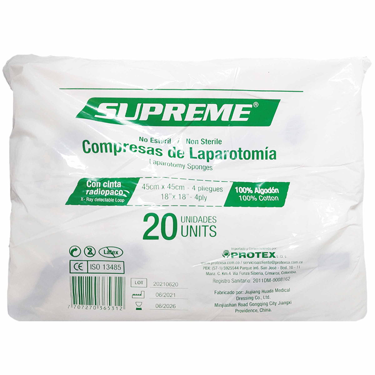 Compresa No Esteril 45X45 Supreme 20Und
