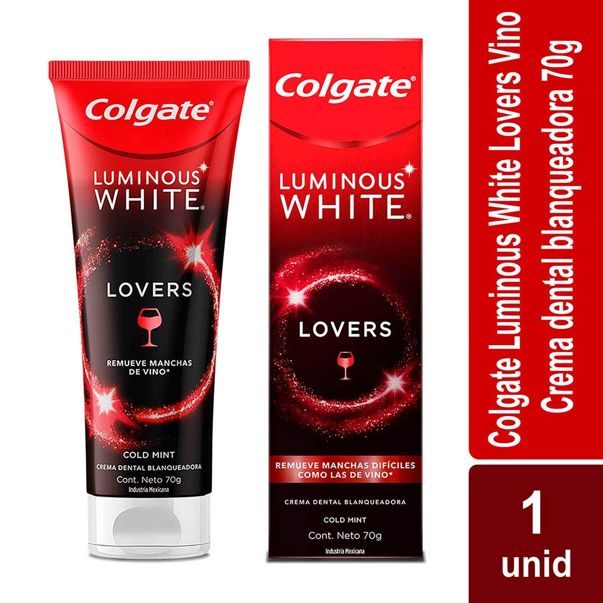 Crema Colgate Luminous White Lovers Vino 70 Gramos