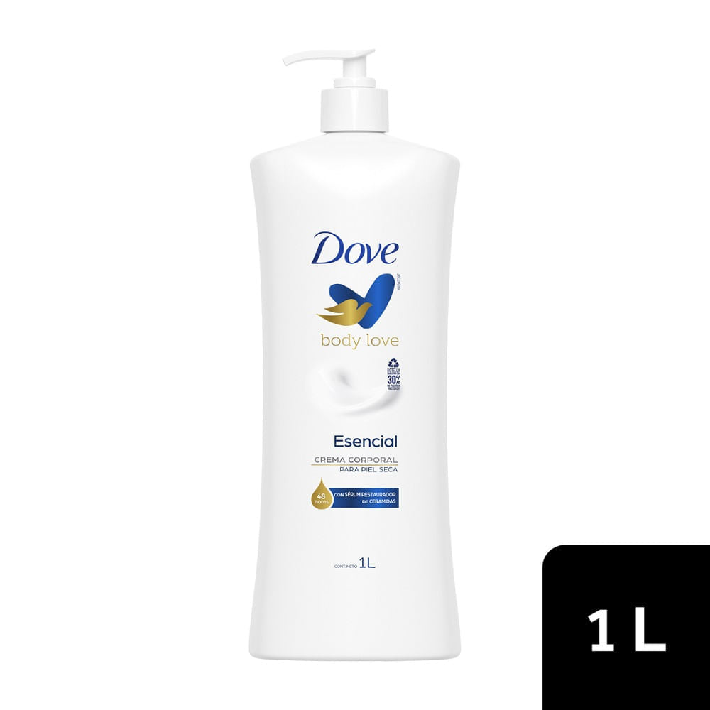 Crema Dove Body Love Esencial Piel Seca 1 Litro
