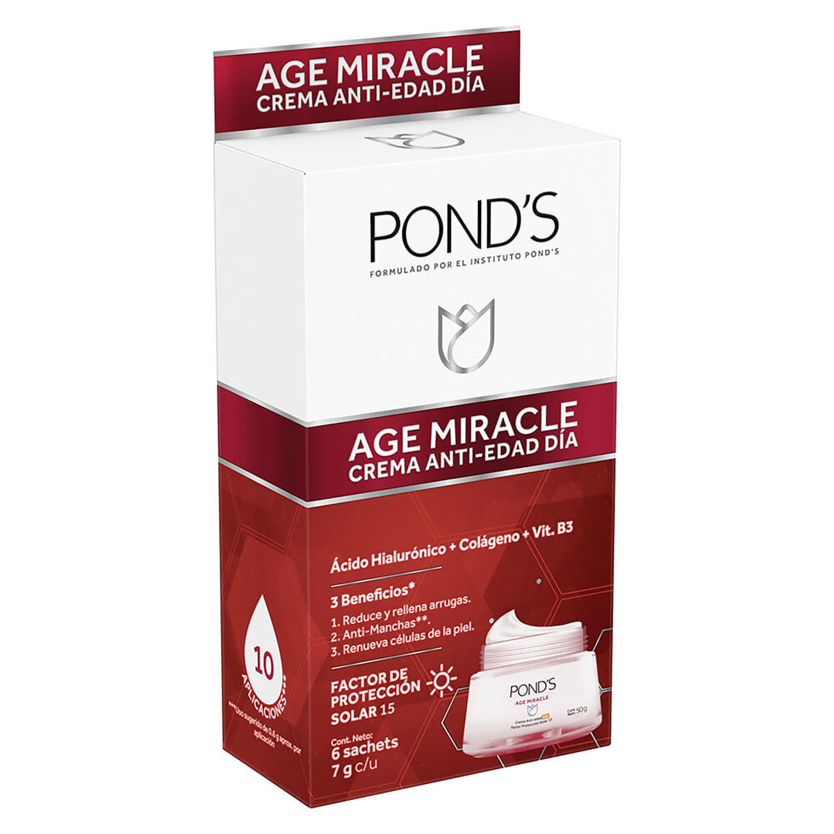 Crema Ponds Age Miracle 7 Gramos 6 Sachets