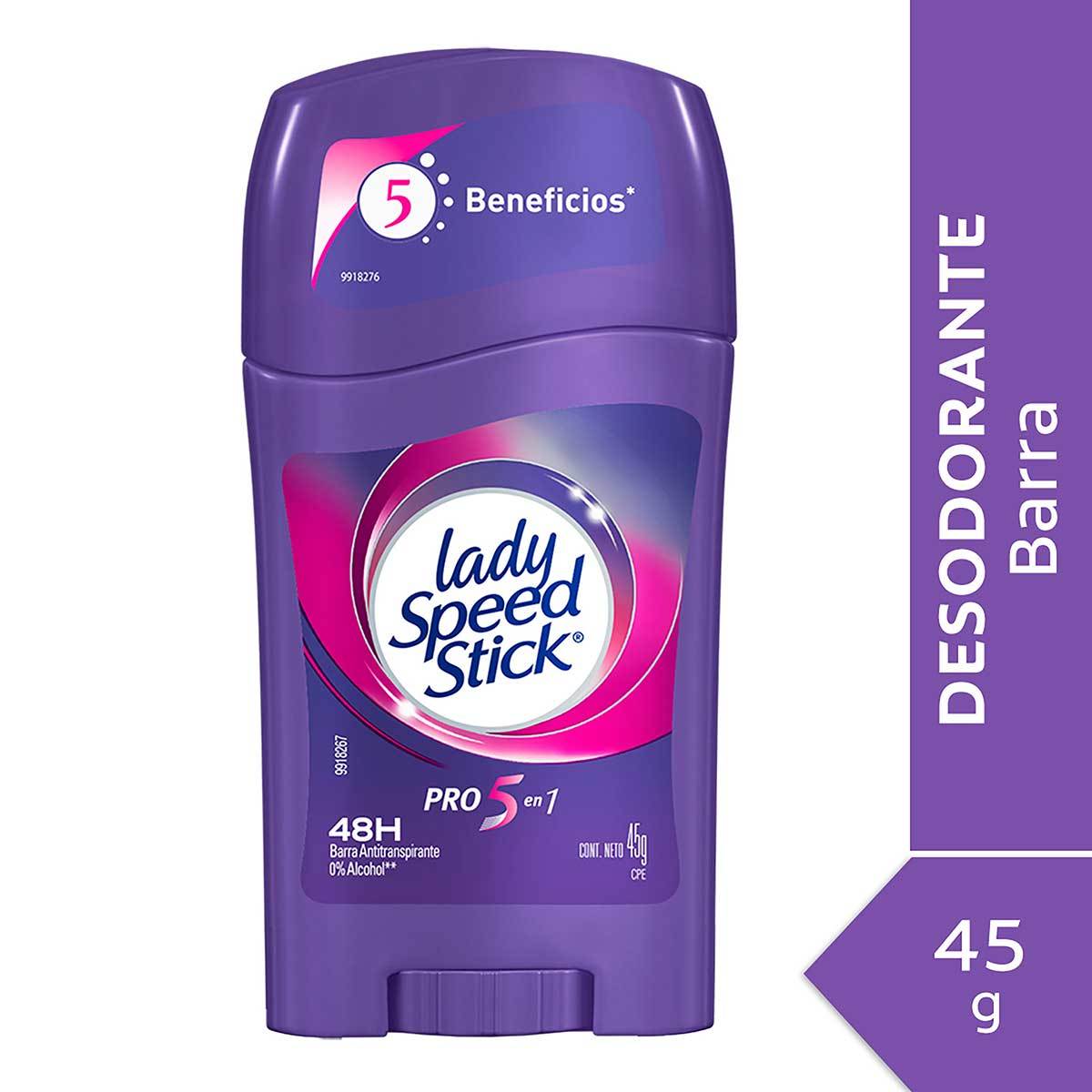 Desodorante Lady Speed Stick Profesional 5 En 1 Barra 45 Gr