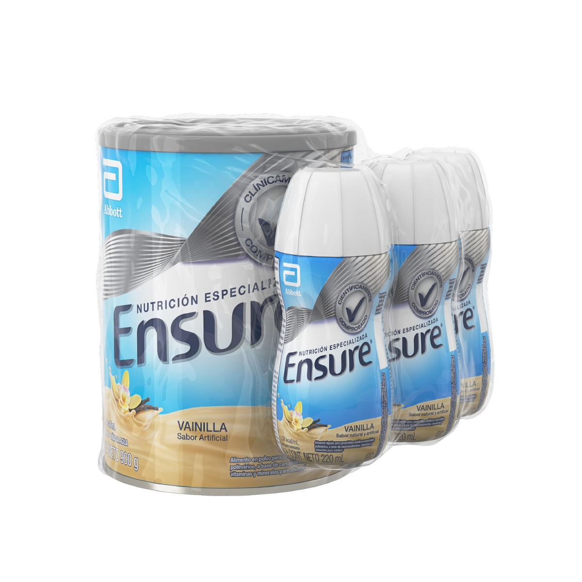 Ensure Alimento 900 Gramos + 3 Ensure Vainilla 220 Mililitros