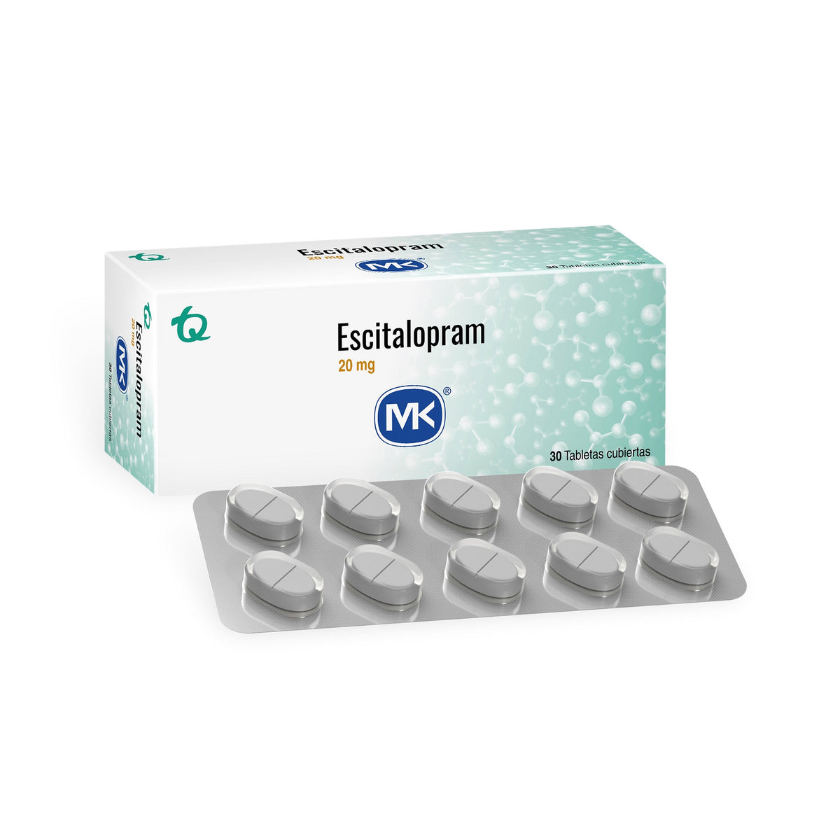 Escitalopram 20 MG 30 Tbs Rec Mk