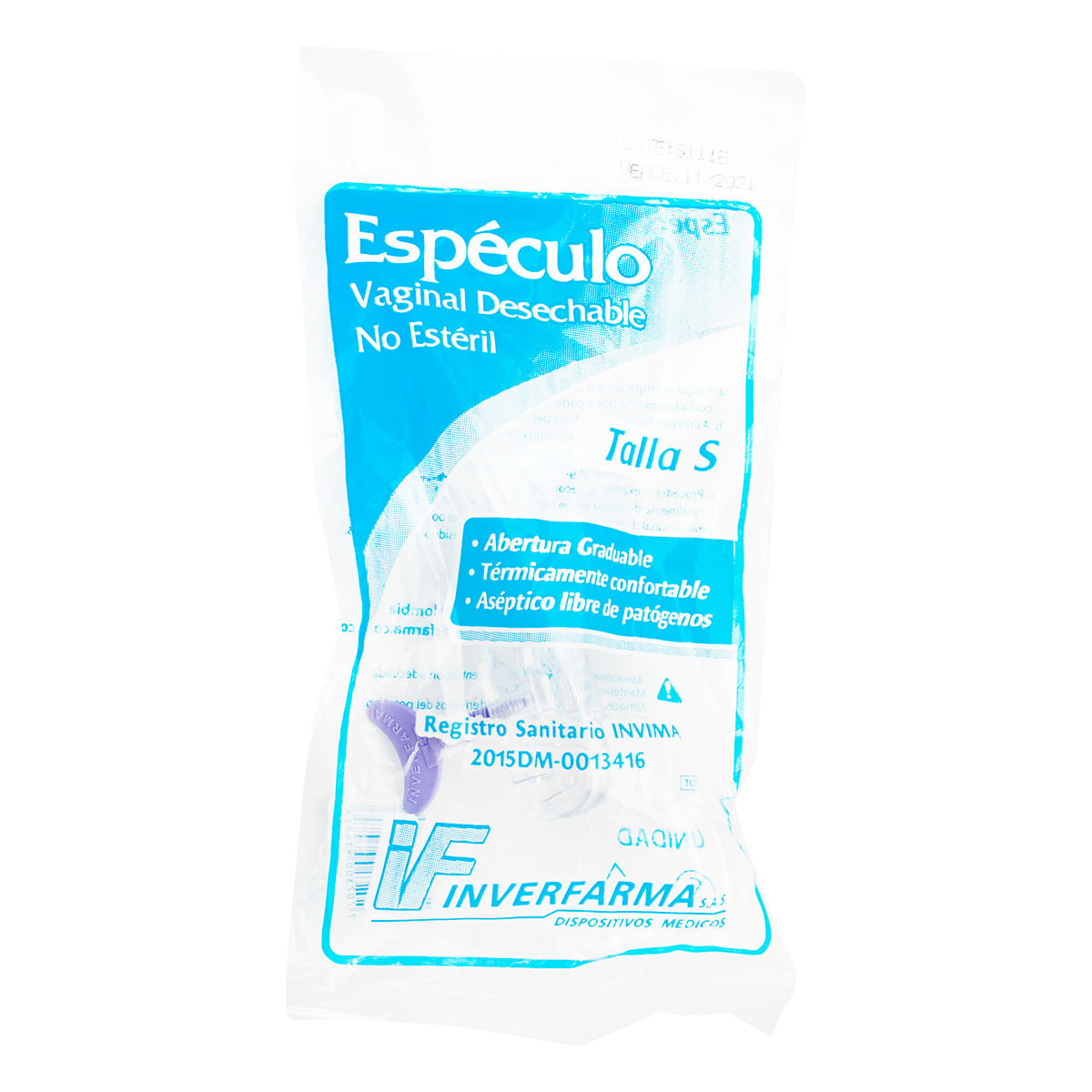 Espéculo Vaginal Desechable Pediátrico Talla S Inverfarma