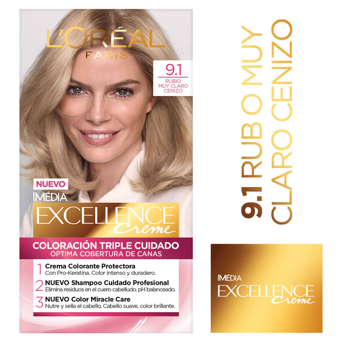 Excellence CRème Kit 9.1 Rubio Claro Cenizo