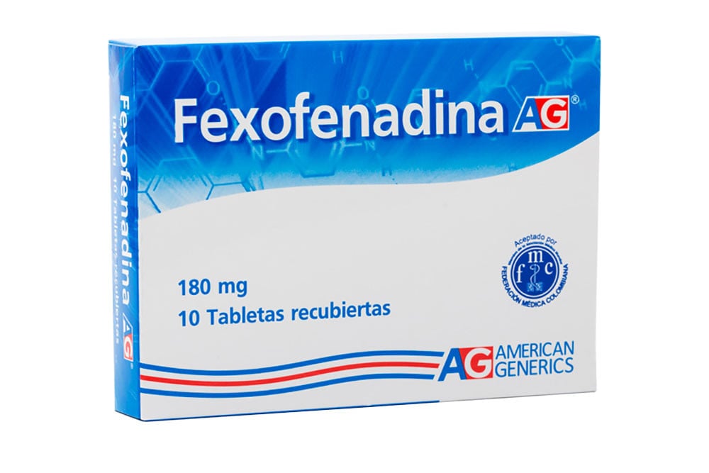 Fexofenadina 180 MG 10 Tabletas
