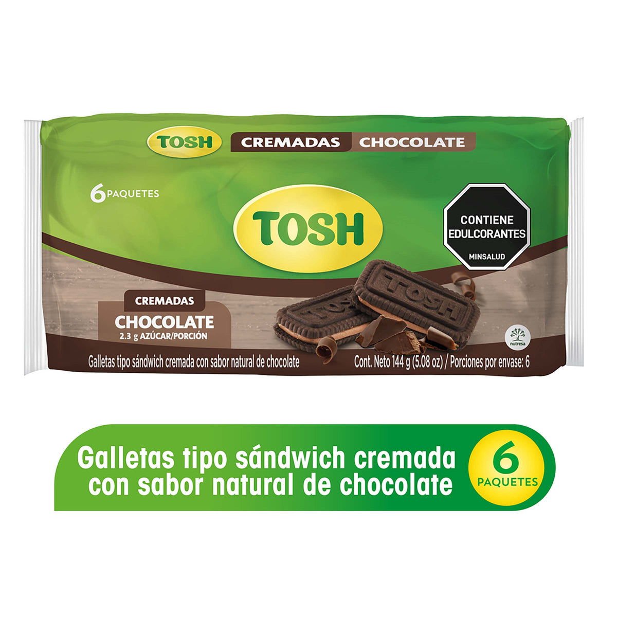 Galleta Tosh Chocolate Bolsa 6 Und