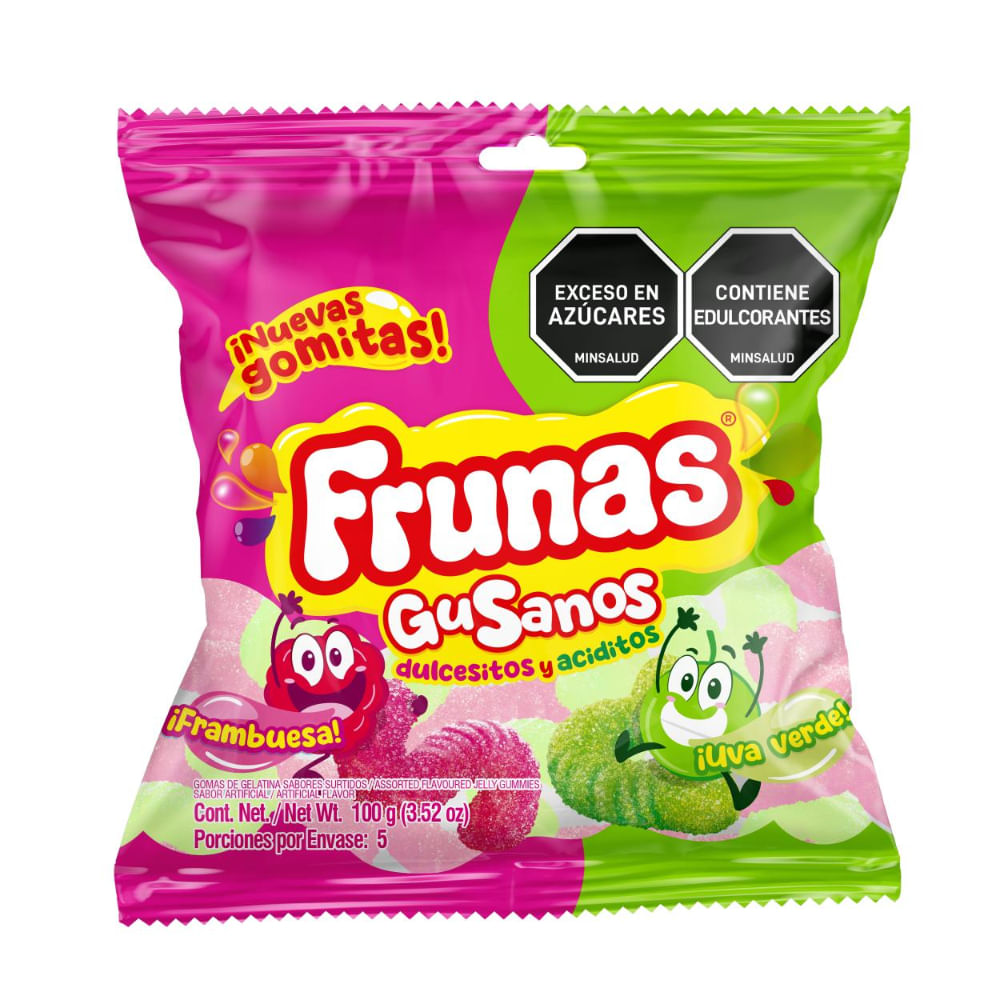 Gomas Frunas Gusan Framb Uva Verde 100Gr