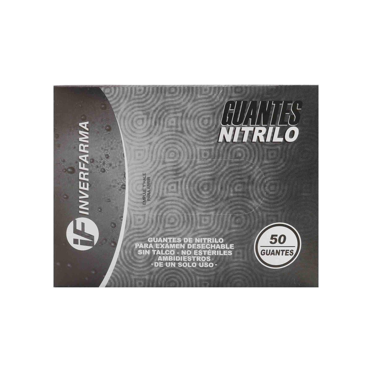Guante Nitrilo Inver.negro T.m Cj 50 Und