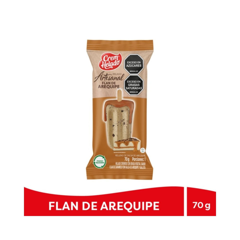 Helado Artesanal Flan De Arequipe 70 Gramos