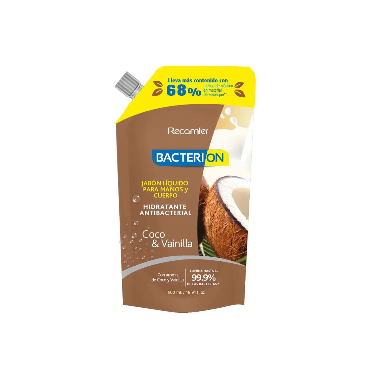Jabón Bacterion Doy Pack Vainilla Coco 500 ML