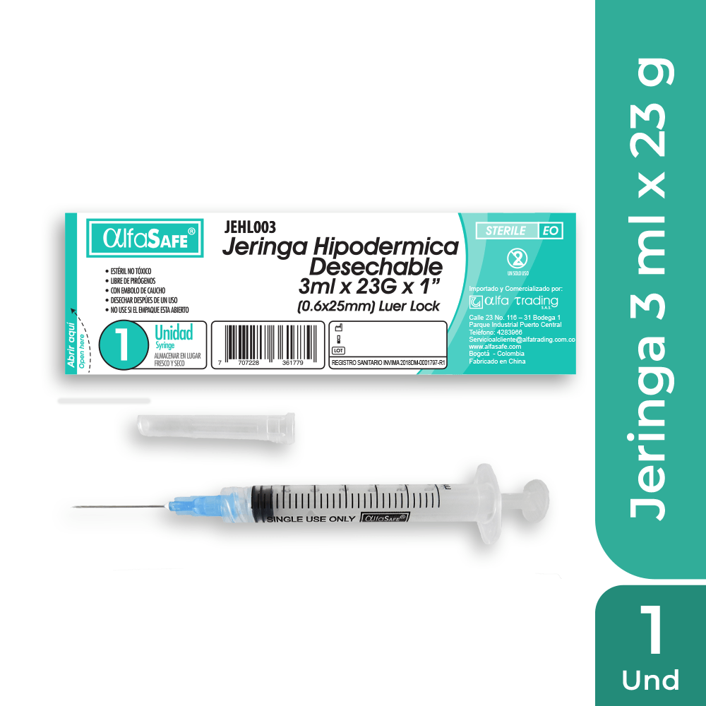 Jeringa Bd 3Cc Aguja N 23