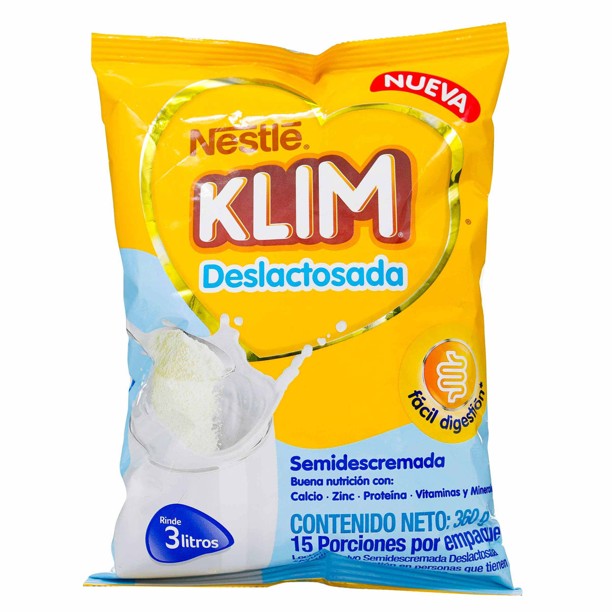 Leche Klim Deslactosada Semidescre.360 G