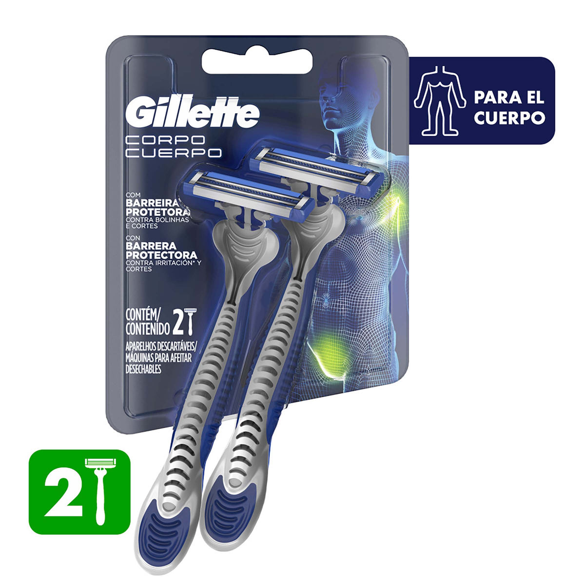Maq.gillette Cuerpo 2 Uds