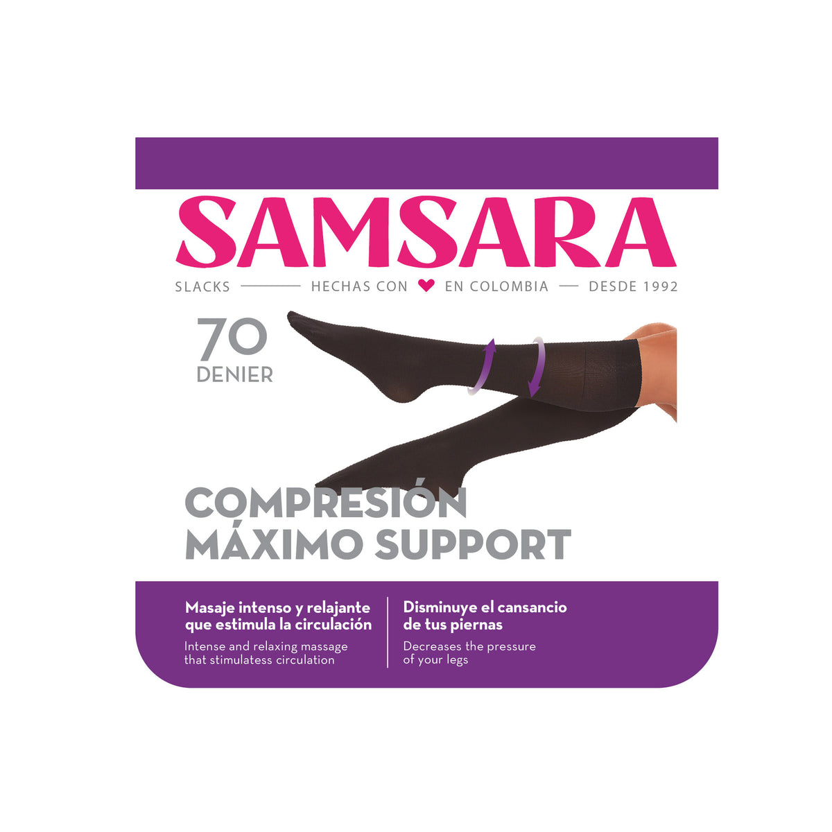 Medias Samsara Slack Comprension U Negro