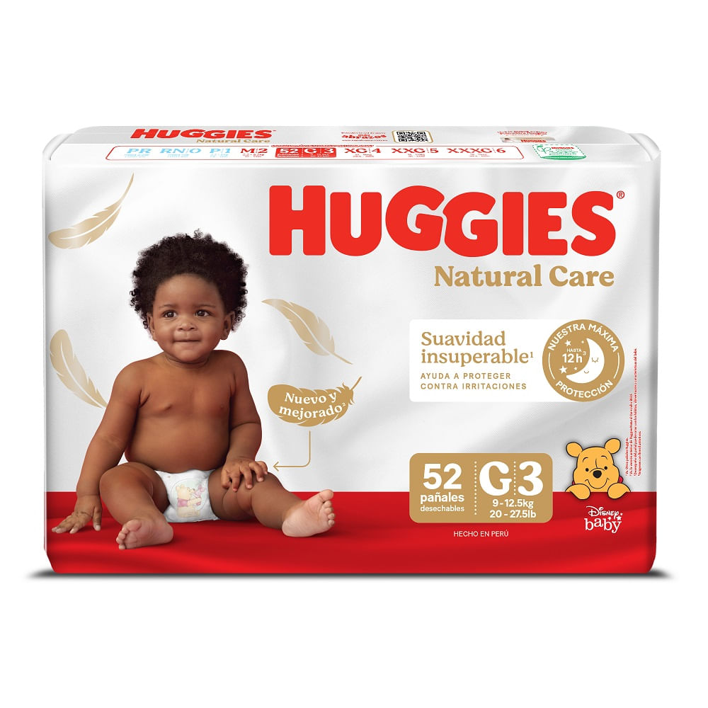 Pan.huggies Nat.care Et.3 Gde 52 Und