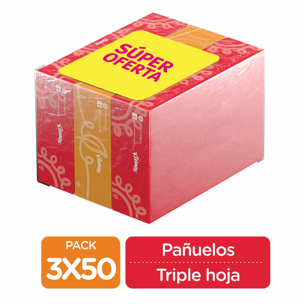 Pañuelos Kleenex Jr 50 Unidades Pague 2 Lleve 3