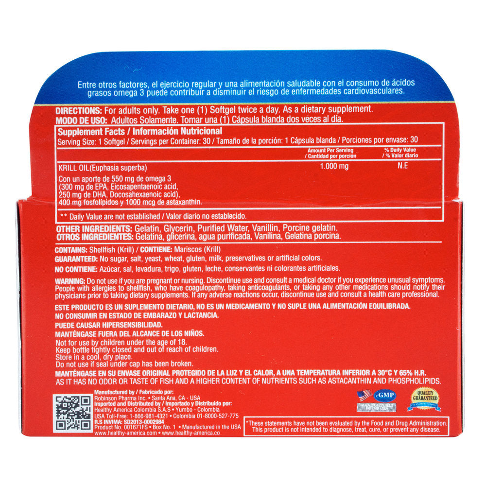 Red Krill Oil 1.000 MG 30 Softgels