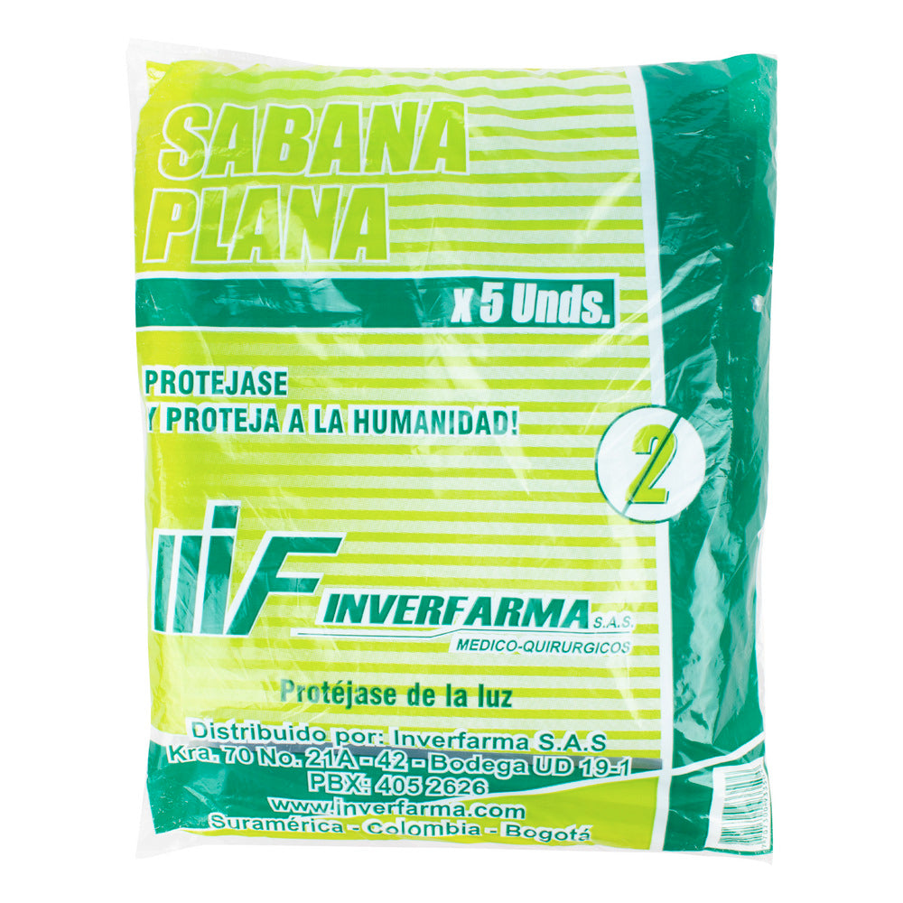 Sabana Desechable 5 Und Plana Inverfarma
