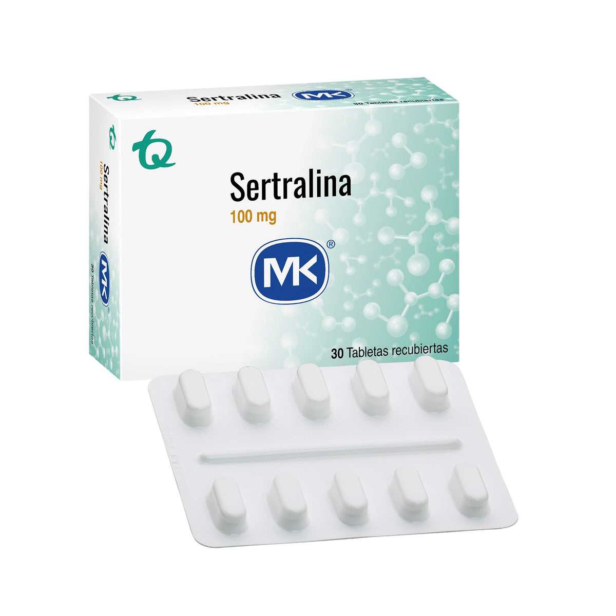 Sertralina 100 Miligramos 30 Tabletas Mk