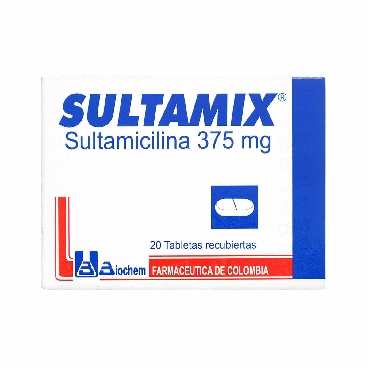 Sultamix Sultamicilina 375 Miligramos Por 20 Tabletas