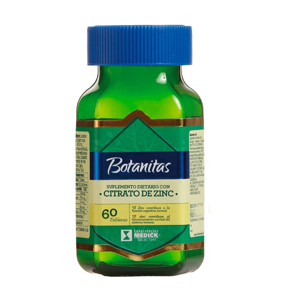 Suplem. Dietario Citrato De Zinc 60 Tabs