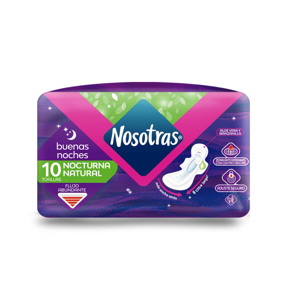 Toallitas Nosotras Buenas Noches Tela Gel 10 Unidades