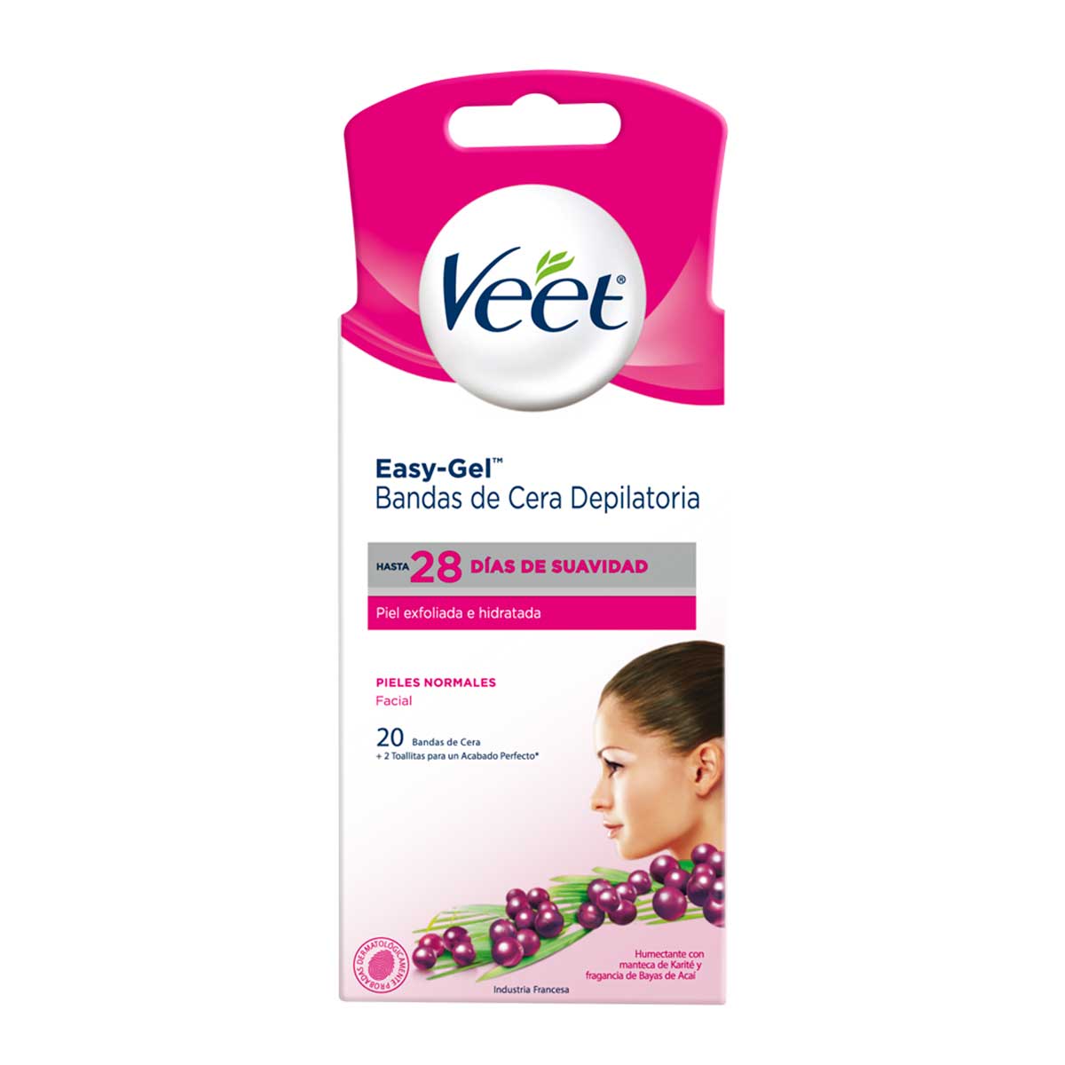 Veet Facial Bandas Cera Fría Piel Normal 20 Unidades